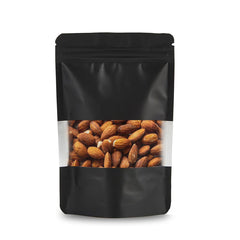 Almonds, Roasted & Salted, Large Matte Black Pouch 12ct/10oz