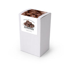 Almonds, Chocolate Covered, 5" White Box 48ct/4oz