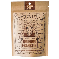 Righteous Felon® Craft Jerky, Bourbon Franklin Beef 24ct/2oz