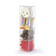 Petite Treat Tower [Yogurt Pretzels, Hi-Chew, Chocolate Almonds, Swedish Fish]